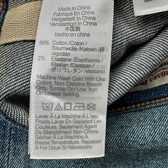 Madewell Jeans Womens 28 Blue Rail Straight Kaihara Denim Cuff Stretch Pockets - Picture 9 of 14